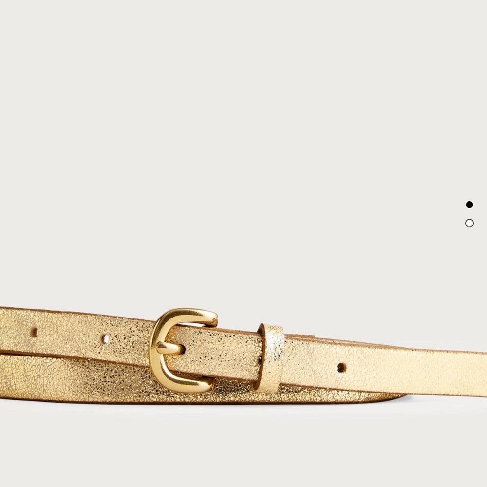 ✨ J.Crew Skinny Metallic Italian Leather Belt – Size XS – Gold ✨